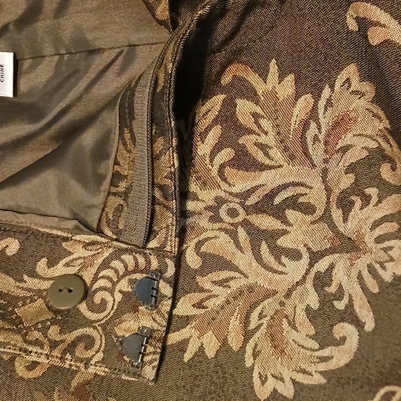 Talbots Petites "Silk & Wool Blend" Jacquard Print Pants in Size 4 - Picture 7 of 9